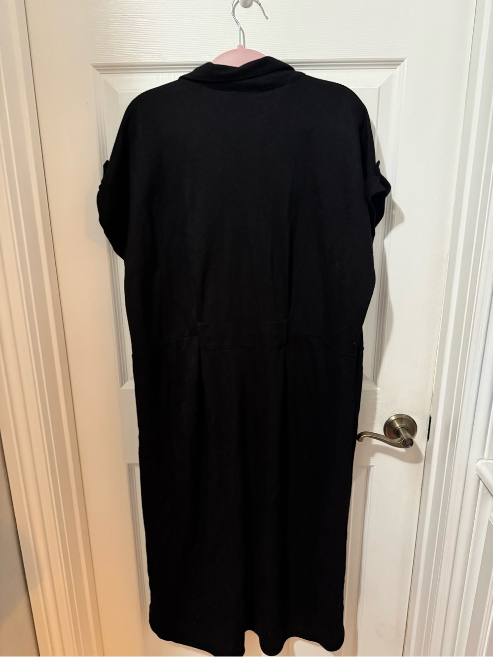 Ann Taylor Black Casual Button-Down Shirt Dress - Picture 2 of 4